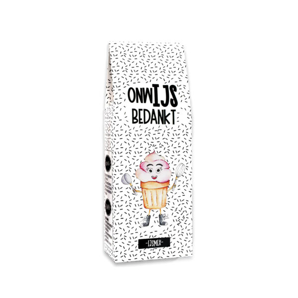 nwIJS bedankt! 🍦💛 Soms is één woord genoeg om te zeggen hoe dankbaar je bent. Of het nu gaat om een helpende hand, een luisterend oor, goede zorgen of gewoon iemand die er altijd voor je is — een bedankje mag best een beetje speciaal zijn. Met deze feestelijke ijsmix geef je een origineel cadeautje dat laat zien hoeveel je iemands inzet of steun waardeert. Makkelijk om zelf heerlijk ijs te maken, feestelijk verpakt en direct klaar om cadeau te geven. Waarom dit een ijskoud goed idee is? – Zelf ijs maken (vanille of aardbei) – Feestelijk verpakt met een liefdevolle boodschap – Perfect als bedankje voor een vriend(in), collega, buur, zorgverlener of wie dan ook – Een kleine verrassing met grote waardering Een simpel bedankje wordt zo een onwIJS lekker geluksmomentje!
