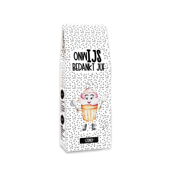 IJsmix cadeau met de tekst 'OnwIJS bedankt juf!