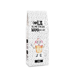 IJsmix cadeau met de tekst “OnwIJS blij met zo’n lieve mama als jij” – cadeautje voor mama