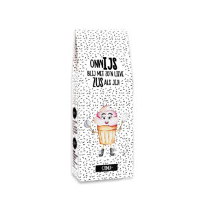 IJsmix cadeau met de tekst “OnwIJS blij met zo’n lieve zus als jij” – cadeautje voor zus