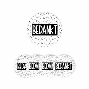 Sticker ”Bedankt” <br> 5 stuks