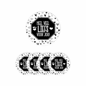 Sticker ”Heel veel liefs” <br> 5 stuks