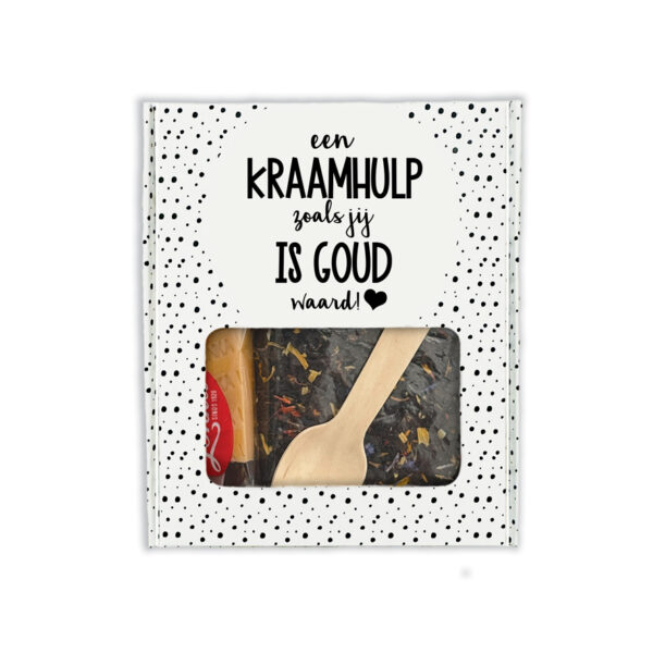 Thee-cadeaudoosje "Een kraamhulp zoals jij is goud waard" - Het perfecte thee-cadeau voor een kraamhulp