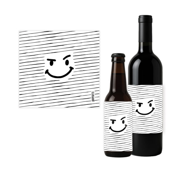 Flesetiket - Smiley Ondeugend