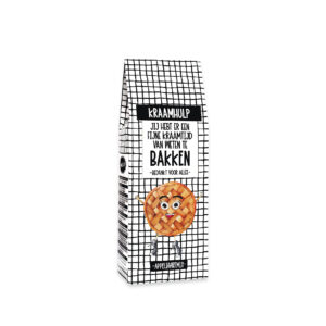 Appeltaartmix bedankje voor kraamhulp, cadeauverpakking met lieve tekst