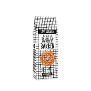 Bedankje Leidster appeltaartmix met leuke tekst op cadeauverpakking
