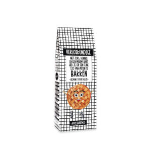 Appeltaartmix bedankje verloskundige cadeauverpakking met lieve tekst