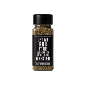 Kruidenpotje cadeau met tekst: Let me RUB it in! Jij bent een geweldige meester