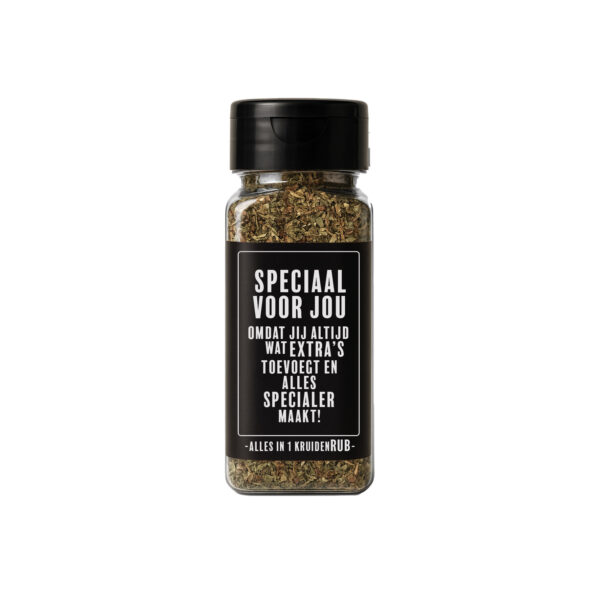 Kruidenpotje cadeau met tekst: Jij maakt alles specialer