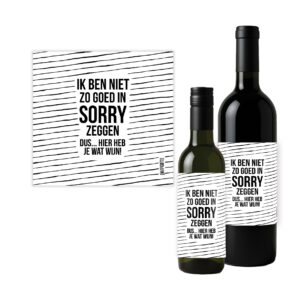 Flesetiket - Sorry Wijn
