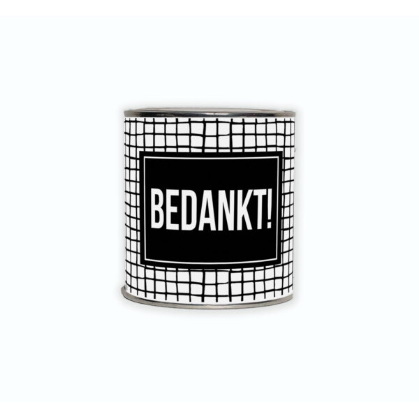 Cadeaublikje met de tekst “Bedankt!”