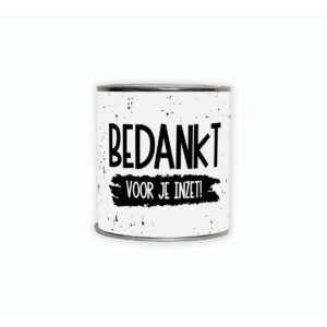Cadeaublikje met de tekst “Bedankt voor je inzet!”