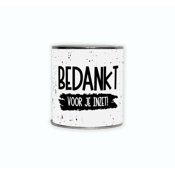 Cadeaublikje met de tekst “Bedankt voor je inzet!”