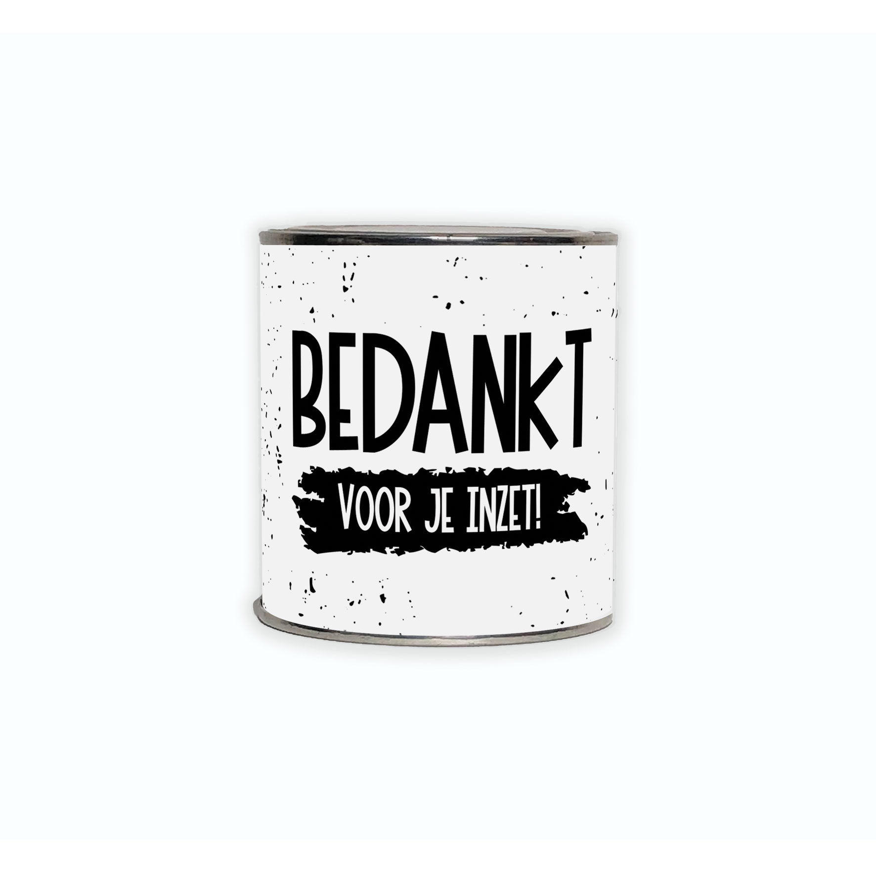 Cadeaublikje met de tekst “Bedankt voor je inzet!”