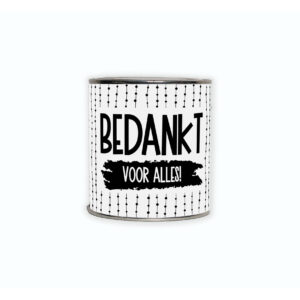 Cadeaublikje met de tekst “Bedankt voor alles!”
