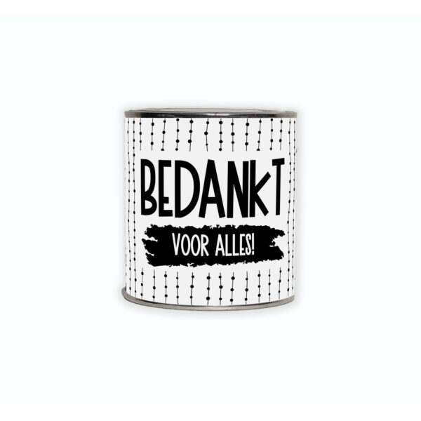 Cadeaublikje met de tekst “Bedankt voor alles!”