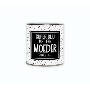 Kadoblikje met de tekst “Superblij met een moeder zoals jij!” een leuk cadeautje voor je moeder.