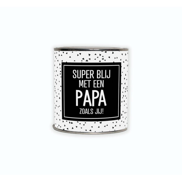 Kadoblikje met de tekst “Superblij met een papa zoals jij!” een vrolijk cadeautje voor jou papa.