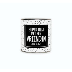 Cadeaublik met de tekst “Superblij met een vriendin zoals jij”