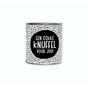 Cadeaublikje met de tekst “Een dikke knuffel voor jou”