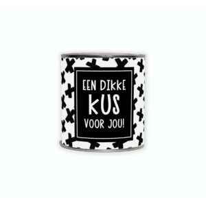 Cadeaublikje met de tekst “Een dikke kus voor jou”
