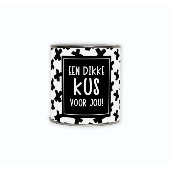 Cadeaublikje met de tekst “Een dikke kus voor jou”