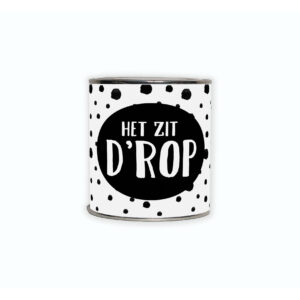 Cadeaublikje met de tekst “Het zit Drop”