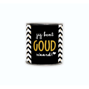 Kadoblikje met de tekst “Jij bent goud waard” een warm gebaar voor waardering, dank of zomaar.