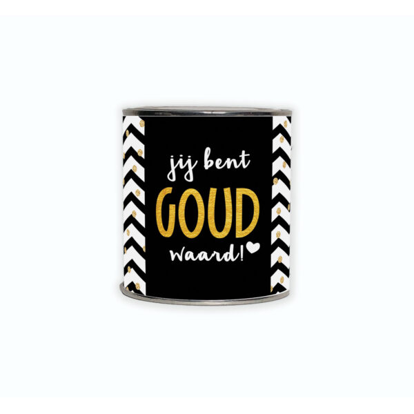 Kadoblikje met de tekst “Jij bent goud waard” een warm gebaar voor waardering, dank of zomaar.