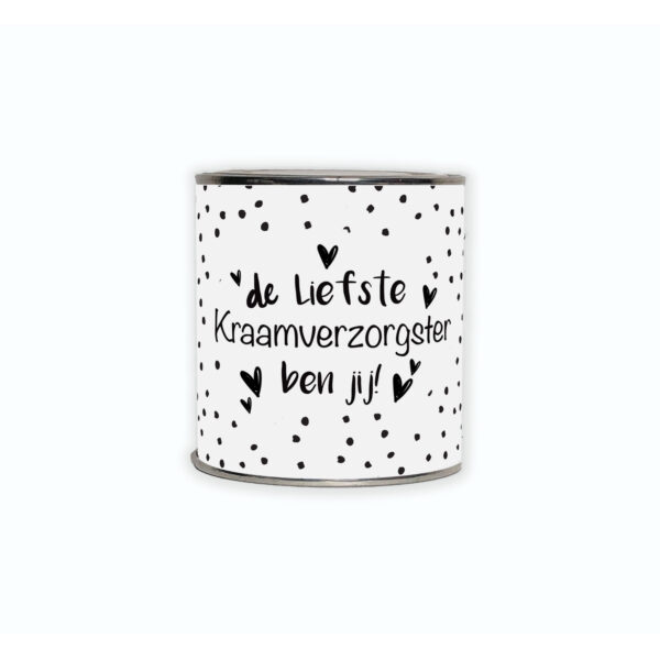 Kadoblikje met de tekst “De liefste kraamverzorgster ben jij”