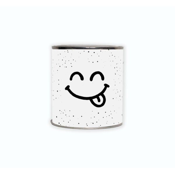 Cadeaublikje met een smiley met uitgestoken tong