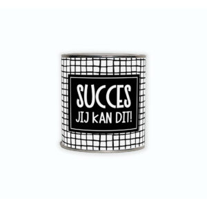 Cadeaublikje met de tekst “Succes! jij kan dit!