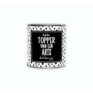 Kadoblikje met de tekst “Een topper van een arts, dat ben jij”