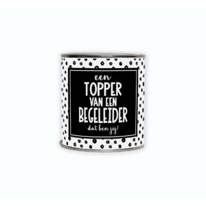 Kadoblikje met de tekst “Een topper van een begeleider, dat ben jij”