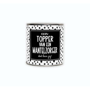 Kadoblikje met de tekst “Een topper van een mantelzorger, dat ben jij”