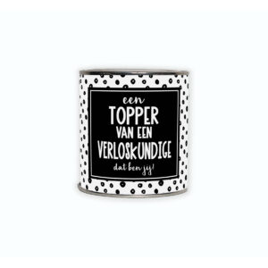 Kadoblikje met de tekst “Een topper van een verloskundige, dat ben jij”