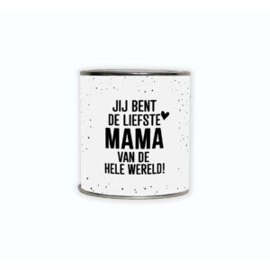Kadoblikje met de tekst “Jij bent de liefste mama van de hele wereld” – een liefdevol cadeautje voor mama.