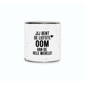 Kadoblikje met de tekst “Jij bent de liefste oom van de hele wereld” een cadeautje voor een lieve oom.