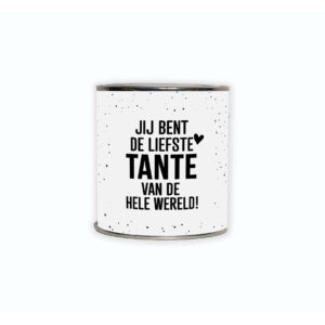 Kadoblikje met de tekst “Jij bent de liefste tante van de hele wereld” een cadeautje voor een lieve tante.