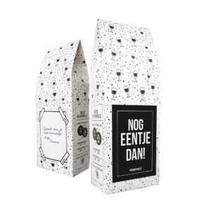 Wijncadeautje met de tekst ‘Nog eentje dan!’ inclusief wijn, popcorn en viltje.