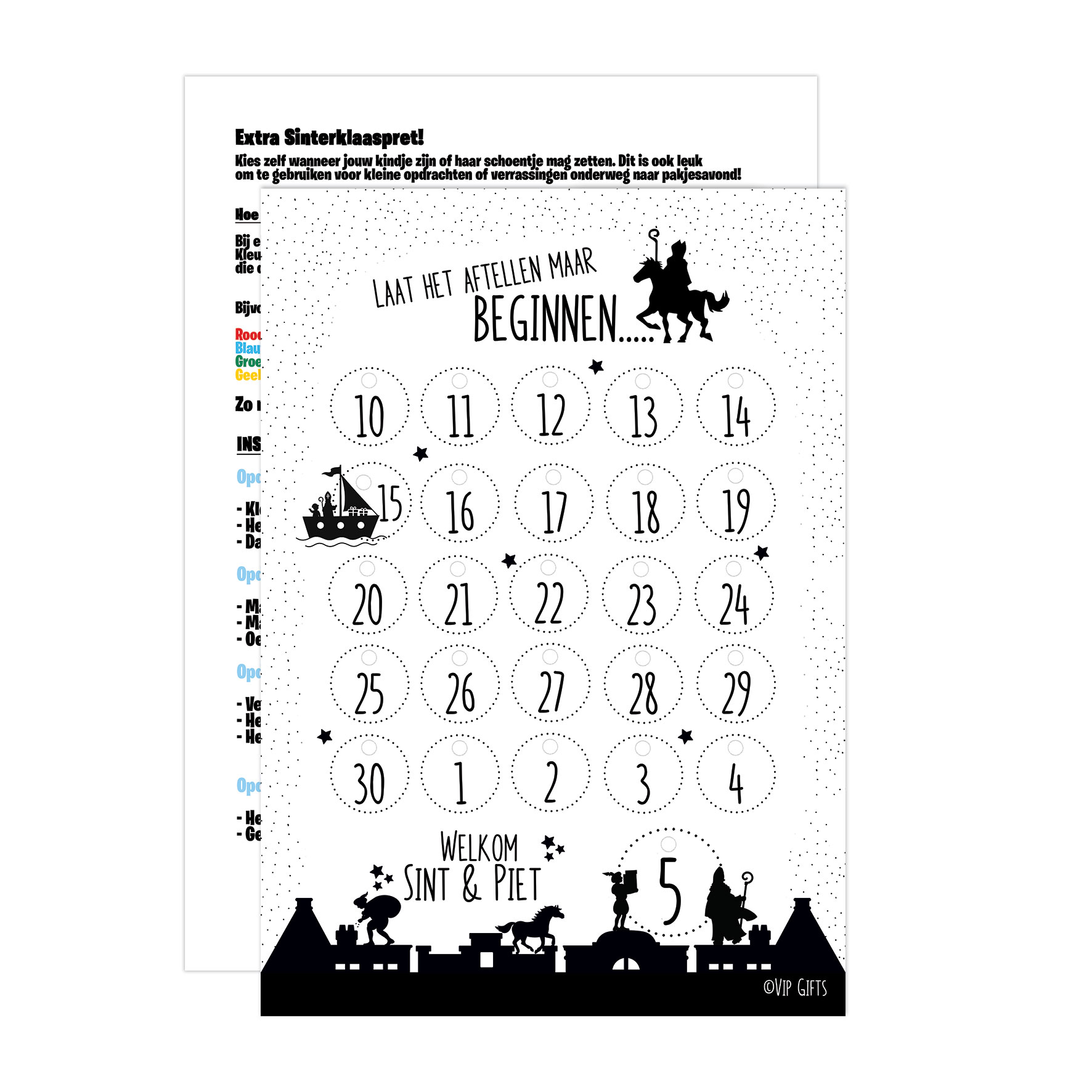 Aftelkalender - Sinterklaas Printable - Afbeelding 2