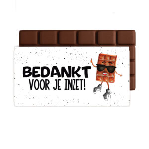 Chocolade groet   Bedankt inzet